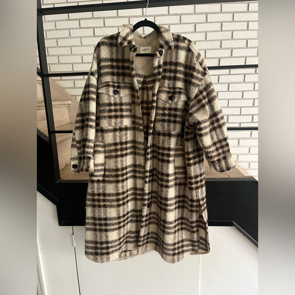 ISABEL MARENT BROWN GINGHAM COAT FONTIZI
